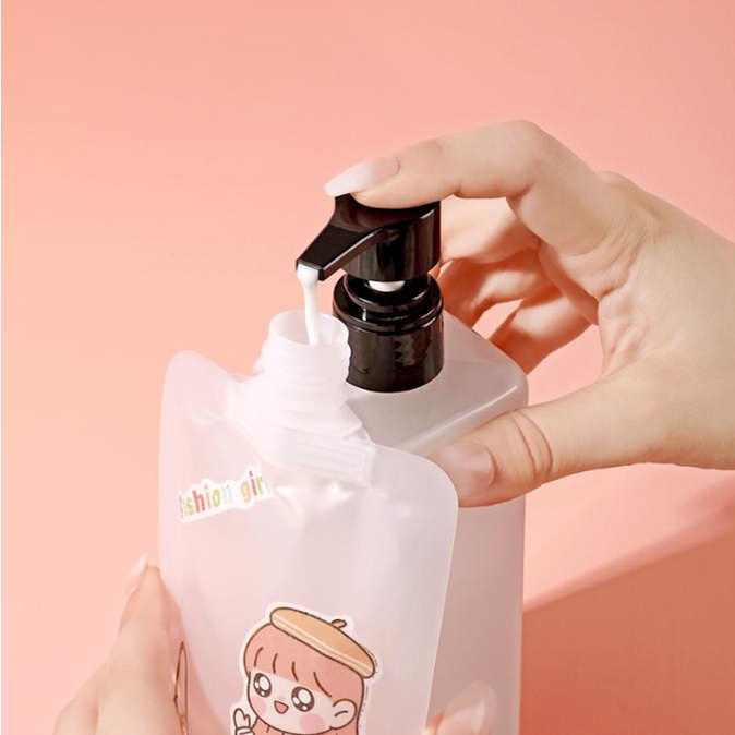 Travel Pouch Reusable Refillable Shampoo Soap Lotion Liquid Kantong Sabun Travel Friendly - HW040