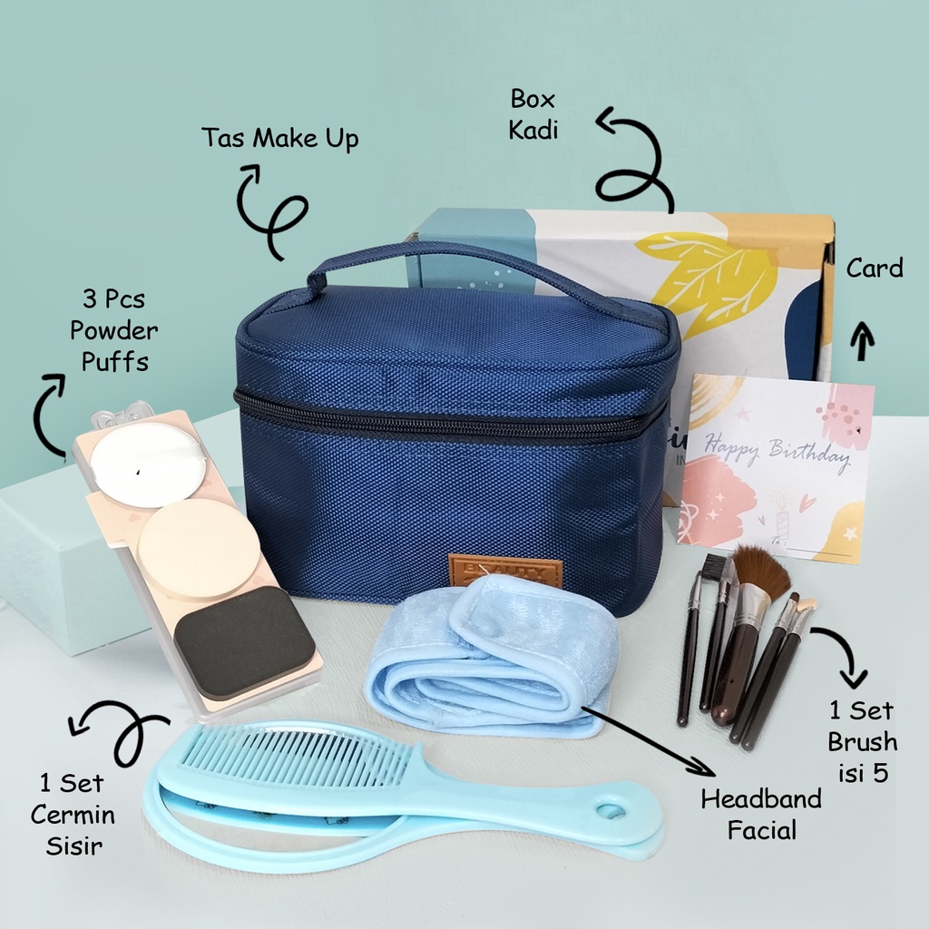 Hampers kado surabaya set tas make up organizer mini pouch kosmetik travel organizer tas alat rias pouch kado ulang tahun