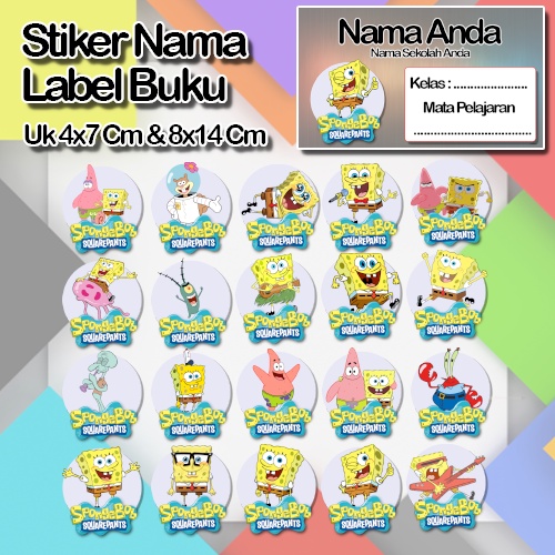 

Stiker Spongebob patrik plangton tn krab sendi squidword Karakter Lucu Custom Lebel Nama cromo murah 20 Varian berbeda Sticker Pelajaran Mapel buku anak sekolah No 8