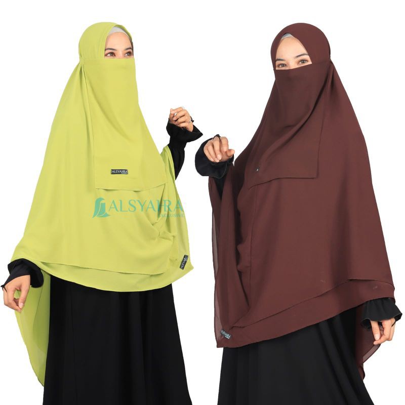 Alsyahra exclusive set khimar cadar tali shofa cerutti 2layer