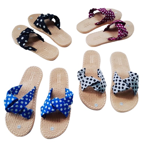 Sandal Wanita Dewasa Motif SELOP SILANG POLKADOT Terbaru