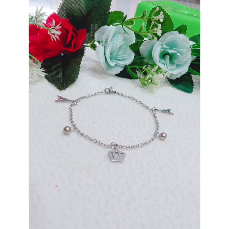 GELANG TITANIUM WANITA SILVER BAHAN LAPIS EMAS PUTIH FHASION WANITA