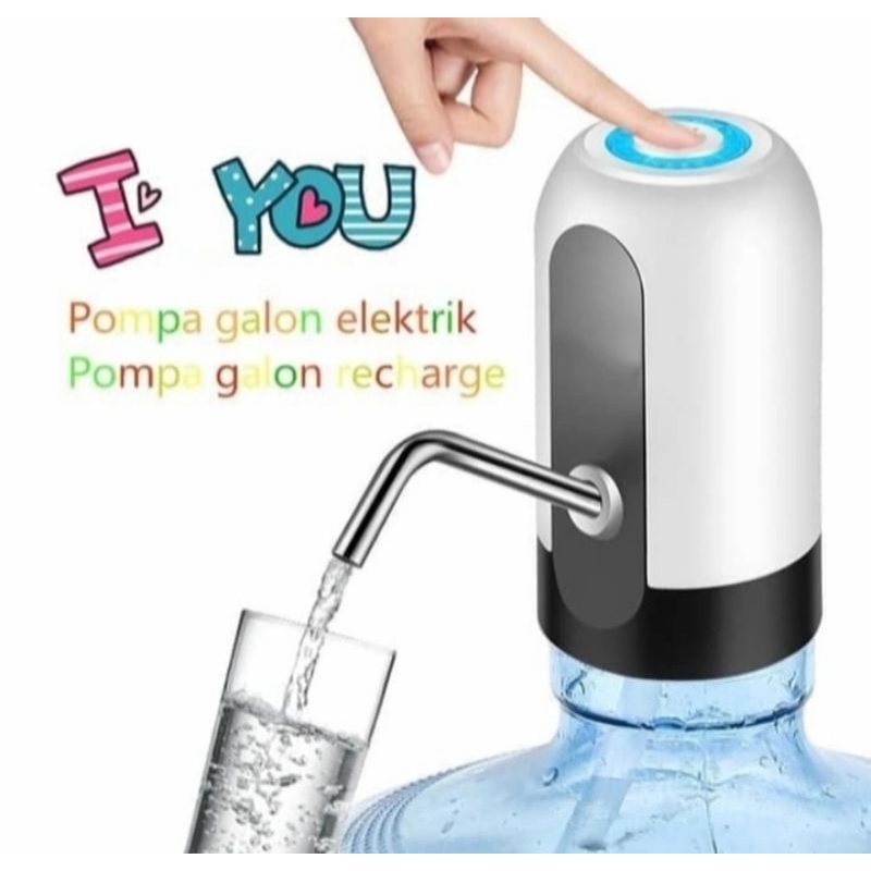 pompa galon air elektrik aqua recharge water pump tinggal pencet curr