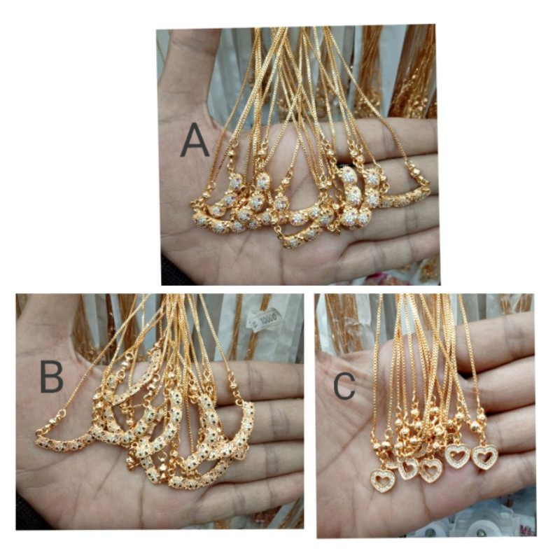 SCC07. Kalung xuping anak anak lapis emas dgn mata zircon UK 35 cm gold