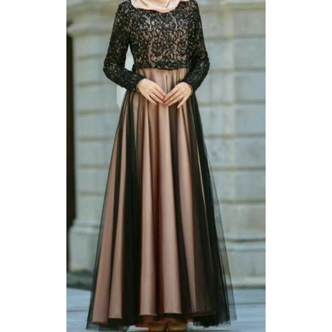 Dress brokat muslim