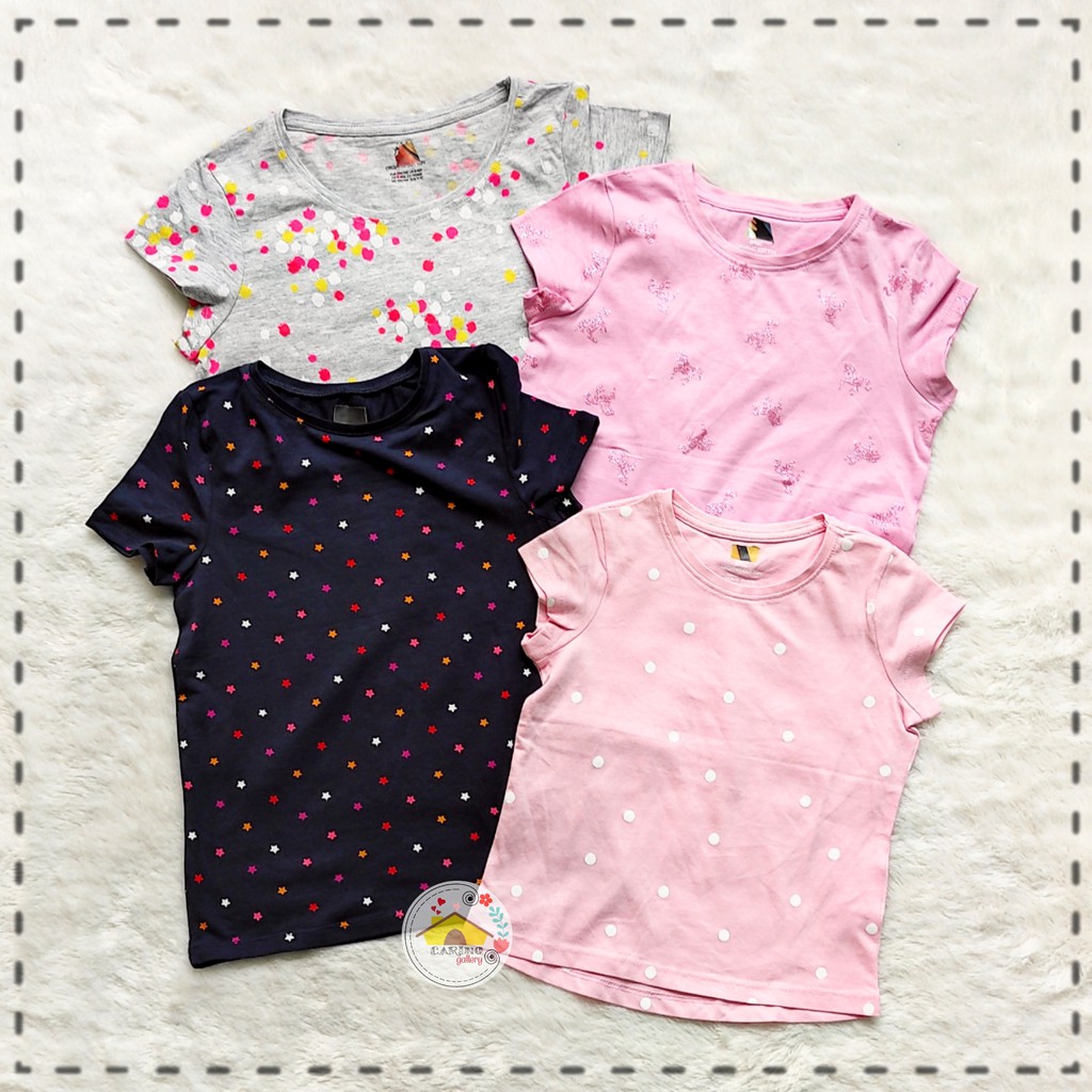 Kaos Anak HM for Girls Short Sleeve Basic Organic Cotton