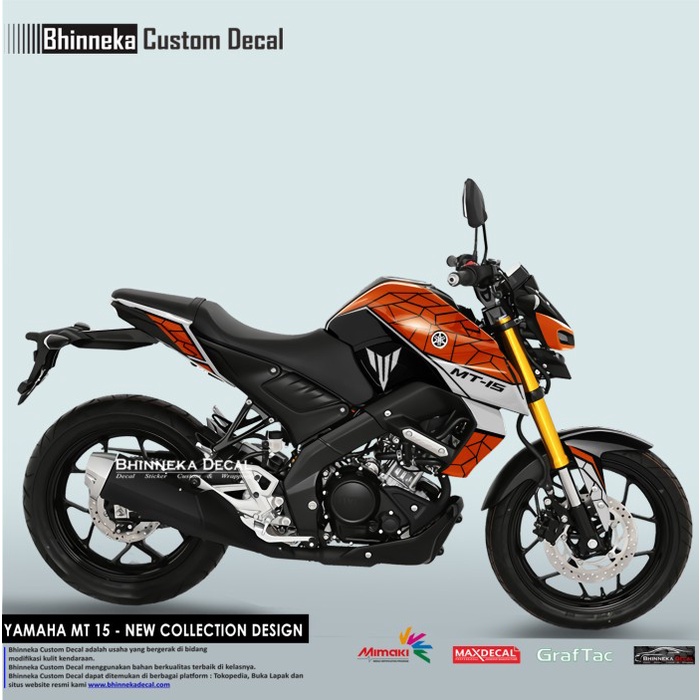 DECAL STICKER MT 15 ORANGE CUT