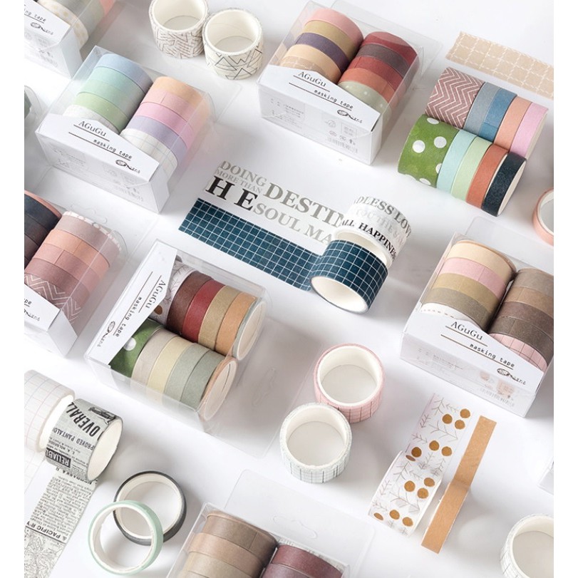 

[IZZY] 10 Roll Washi Tape Masking Tape Jurnal DIY Planner Scrapbook / Selotip Lucu Motif AGUGU