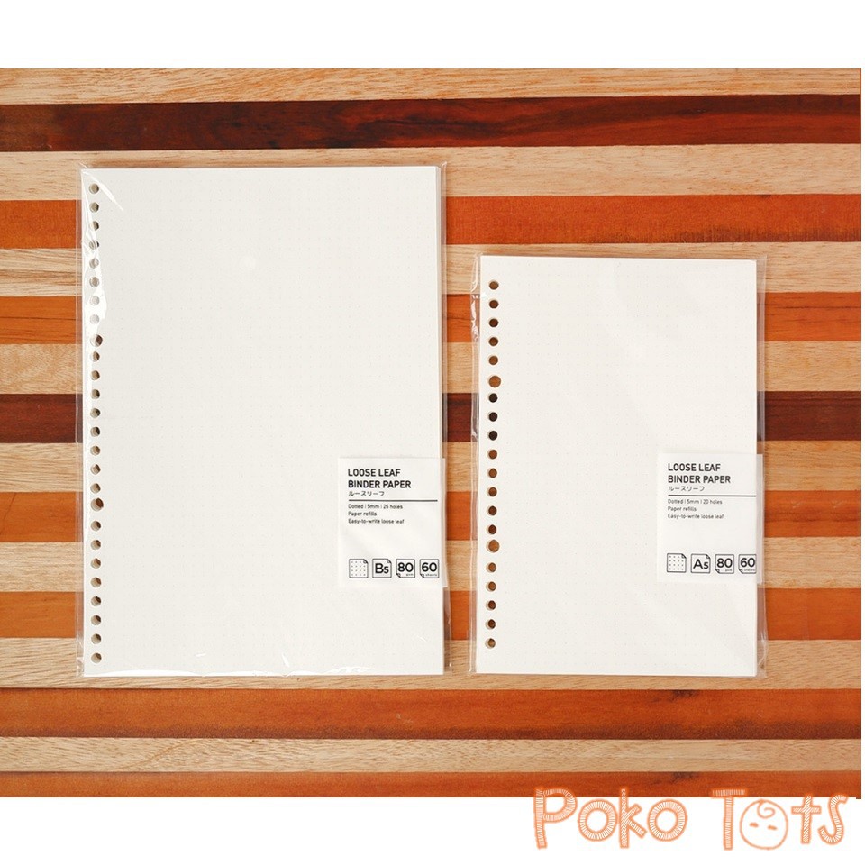 PMM Loose Leaf Binder Paper B5 GRID/Dotted Isi Ulang Kertas File Catatan Menulis Menggambar Kotak