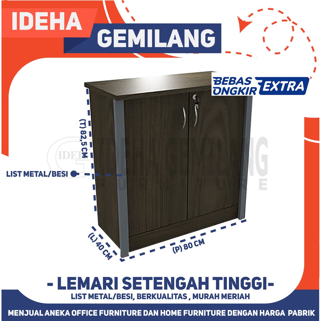 Lemari Setengah Tinggi list Besi