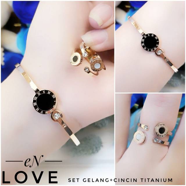 Titanium gelang dan cincin 1802h