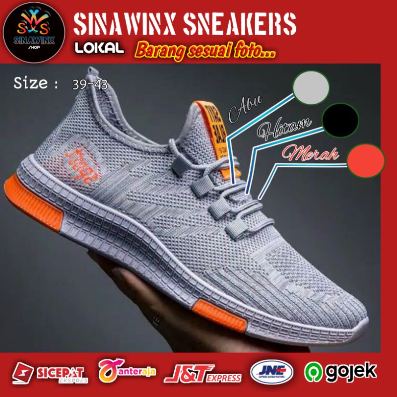 Sepatu sneaker pria FEARLESS RUNNING Shoes Asli Lokal Berkualitas termurah BG-853