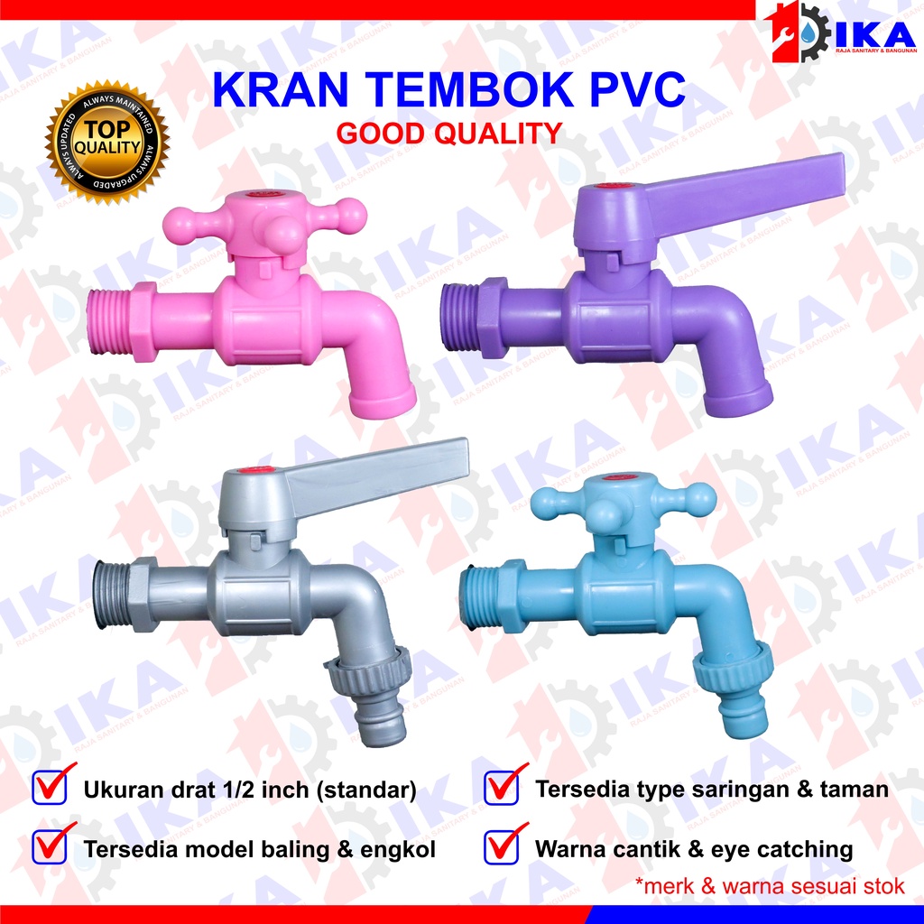 KRAN TEMBOK WARNA STABILO (ENGKOL BIASA) PVC TERMURAH EKONOMIS UNTUK TAMAN / SERBAGUNA