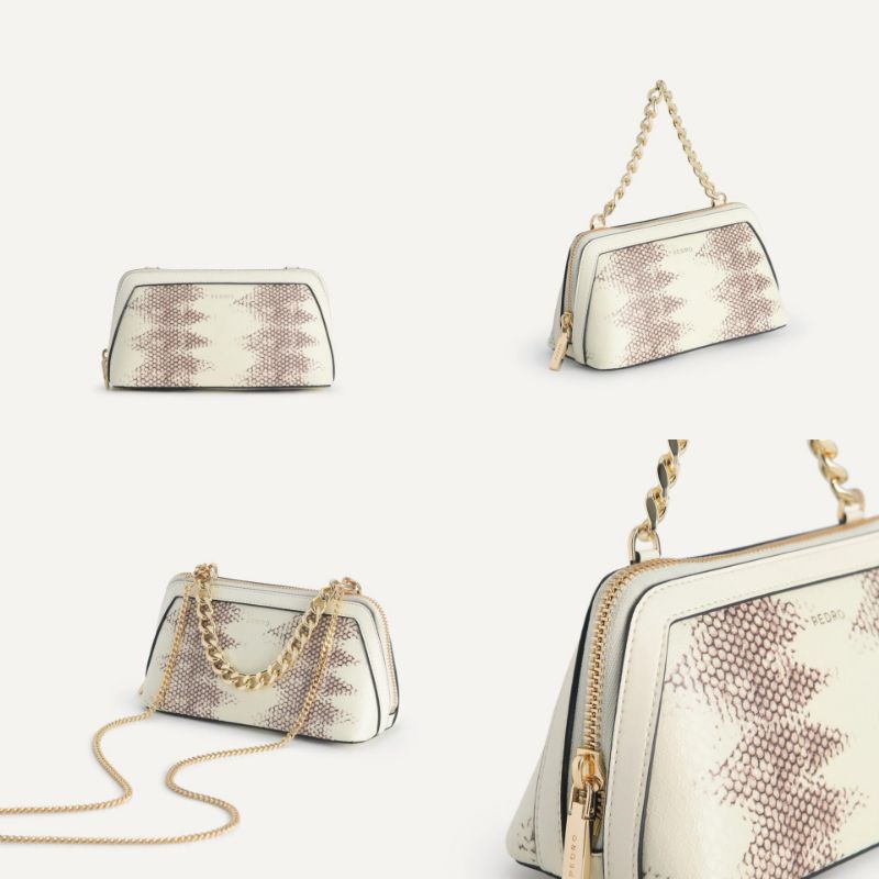 Pedro Leather Pouch with Gold Chain / Tas Wanita Perempuan Pedro Leather termurah