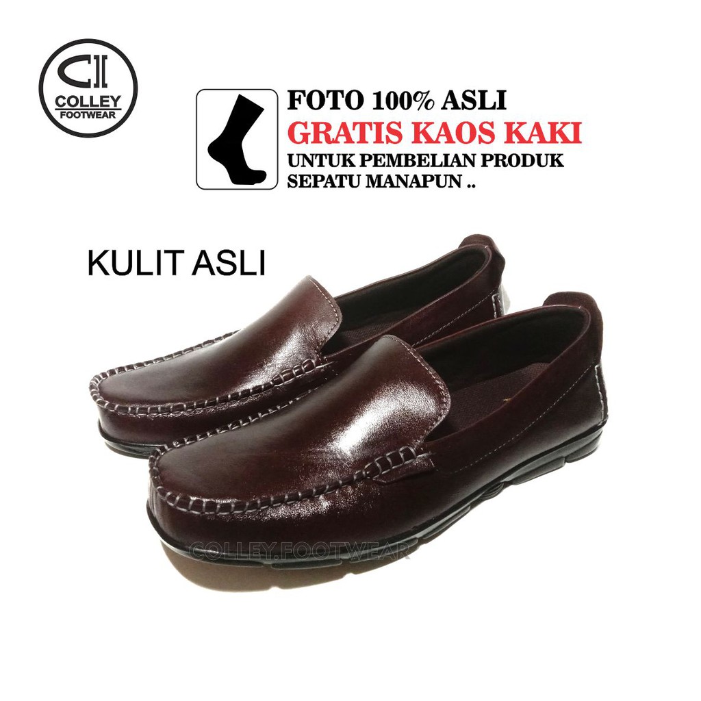 COD - SEPATU KANTOR PRIA 100% KULIT ASLI - POLOS PREMIUM - COKELAT HITAM CCN-PLS-022