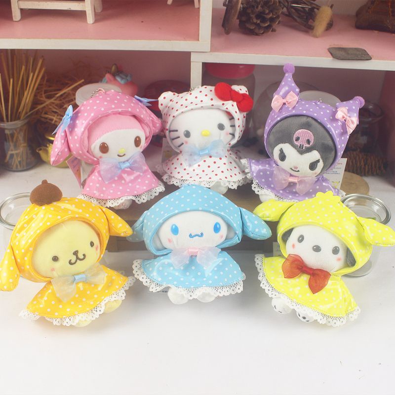 Gantungan kunci boneka kitty kuromi melody plush gantungan kunci boneka kecil
