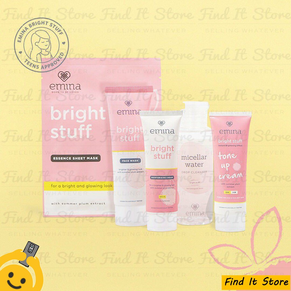 Emina Bright Stuff Series Face Wash Toner Moisturizing Micellar water Tone Up Acne Prone