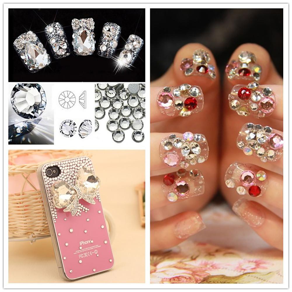 Mxbeauty 1440pcs Kristal Kaca Warna Rose Gold Untuk Dekorasi Nail Art