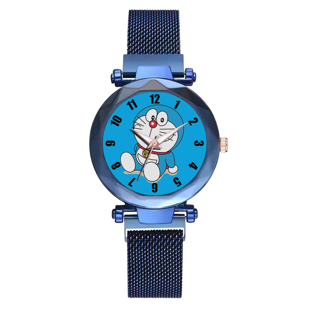 Jam Tangan Wanita Custom - DORAEMON MOTIF 1 Free Box &amp; Batre Cadangan