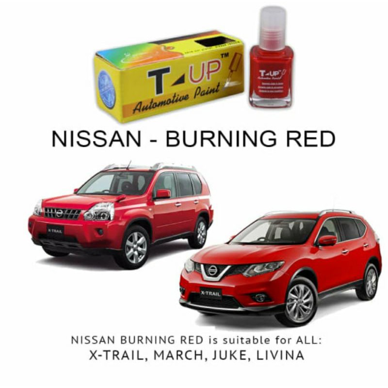 T-Up cat oles Nissan burning red contoh cat merah Nissan juke march sample cat mobil Nissan merah