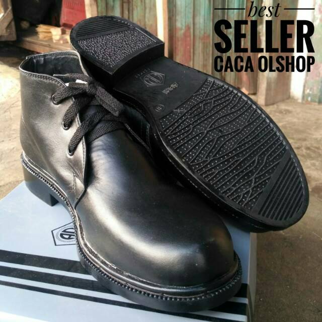 AR Exclusive Sepatu PDH Tali Hitam Dove 100% Kulit Asli Magetan Original TNI POLRI Satpam Security