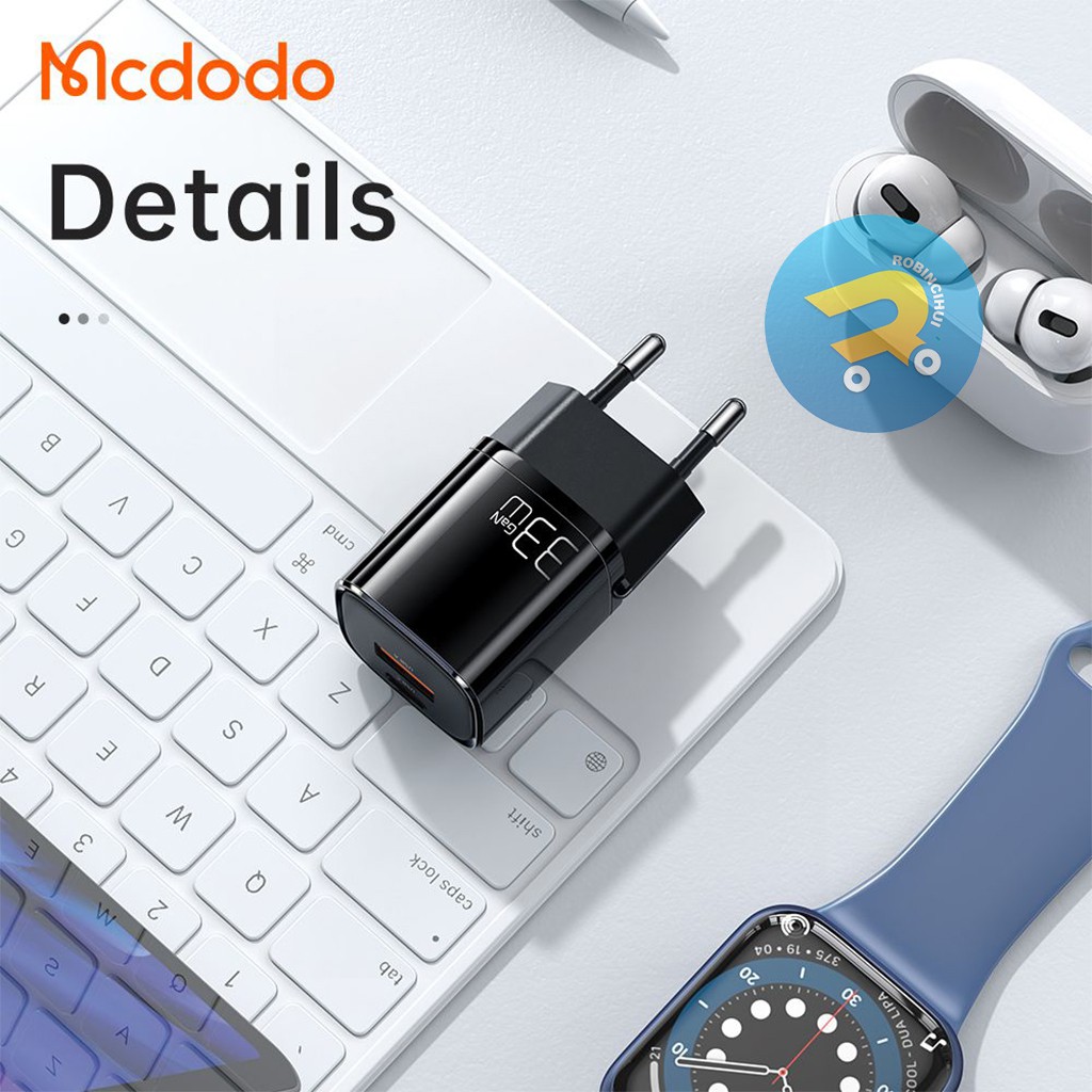 MCDODO Adaptor GAN 33 Watt Charger Dual Slot Fast Charging VOOC - QC3.0 - QC4.0 - Aplle 2.4a, Iphone Fast Charging - Adaptive Fast Charging(AFC) - FCP - SCP Charger Samsung - Adaptor oppo - Adaptor Samsung - Adaptor Vivo - Adaptor Xiaomi - Adaptor Huawei