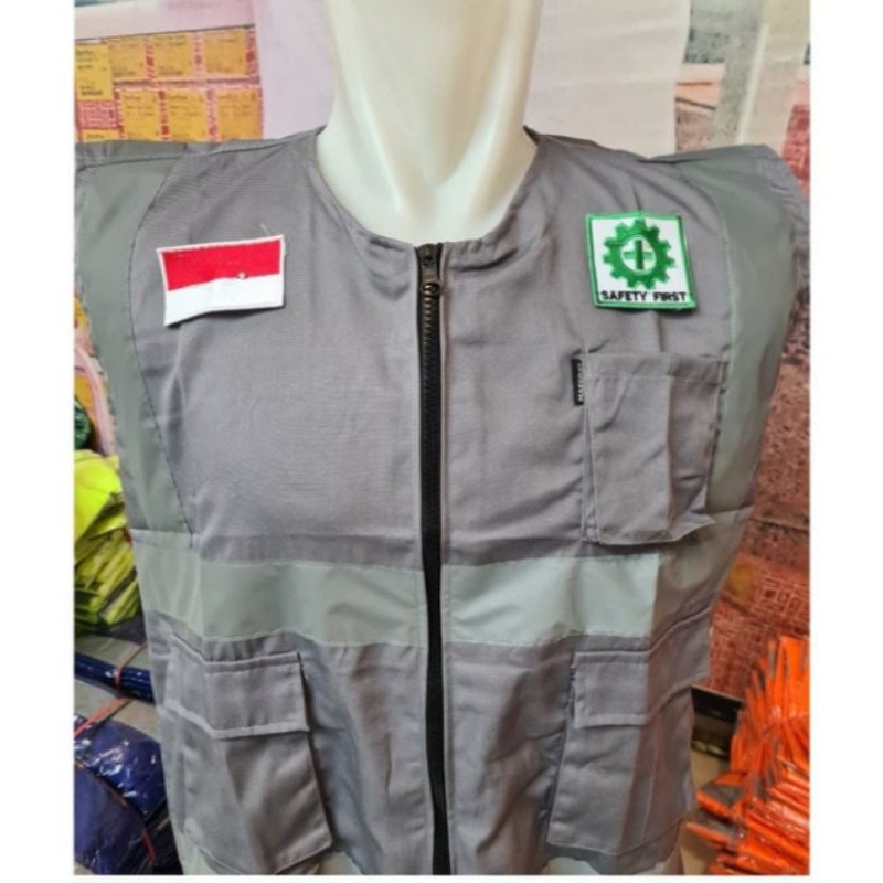 Rompi Safety K3 Bahan Drill + Logo | Safety Vest