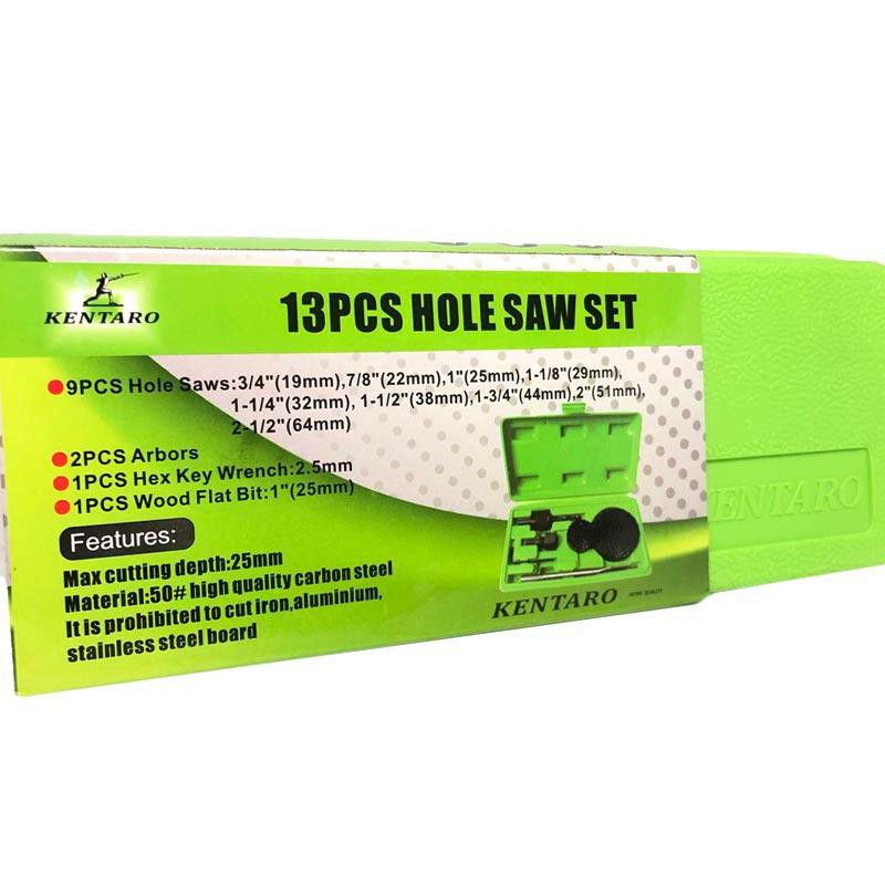 Hole Saw set Kentaro 13 pcs holesaw pelubang kayu triplek mata bor gergaji