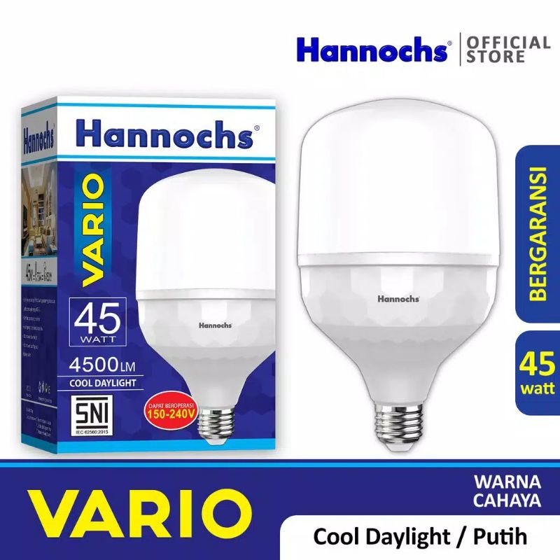 Paket 3 pcs Hannochs Vario 45 watt Cahaya Putih