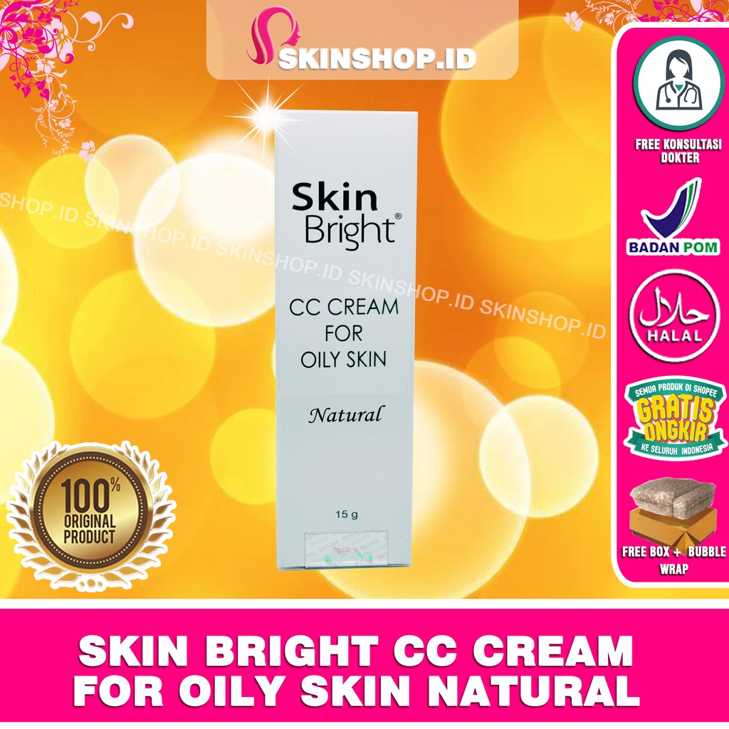 Skin Bright CC Cream For Oily Skin Natural 15gr Original / Alas Bedak Kulit Berminyak BPOM Aman