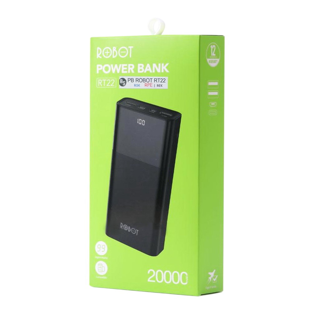 Robot RT22 Power Bank 20000 Mah With LED Display