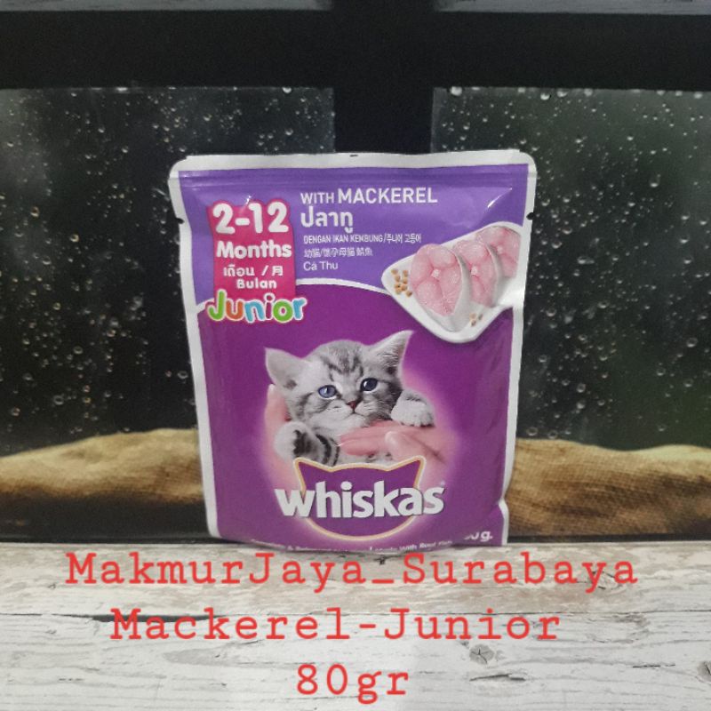 Whiskas Adult &amp; Junior sachet 80gr /Wet food/pouch/Whiskas murah