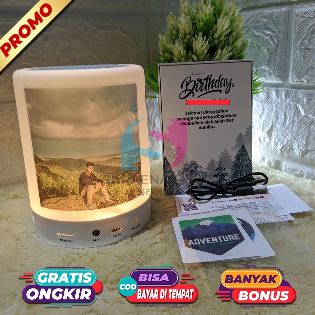 Speaker Bluetooth LED Custom / LAMPU  TIDUR MULTI SPEAKER BLUETOOTH CUSTOM DENGAN FOTO SUKA-SUKA