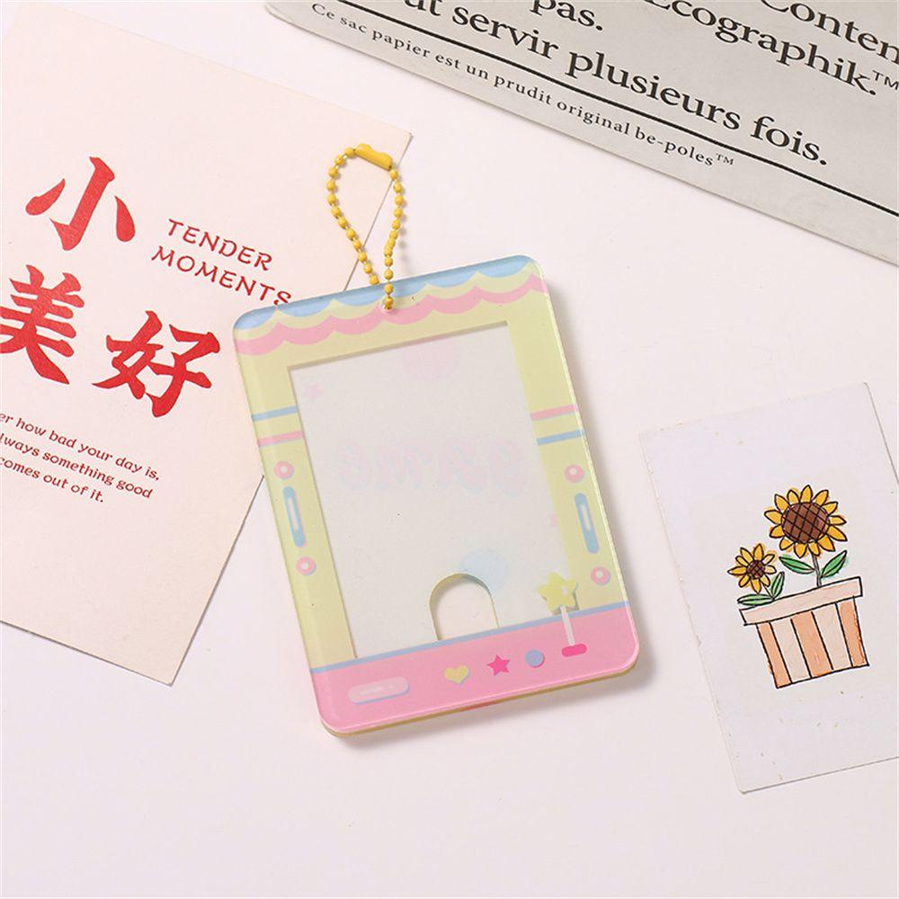 LANFY 3 Inch Photocard Holder Backpack Decor Card Protective Case Postcards Protective Idol Card Kpop Photocard Key Rings Card Keychain Kawaii Backpack Pendant Photo Sleeves