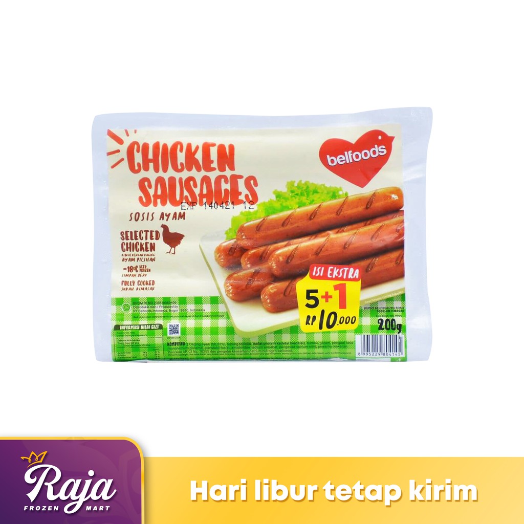 

Belfoods Chicken Sausages 200gr / Makanan Beku / Frozen Food / Sosis / Kentang Beku