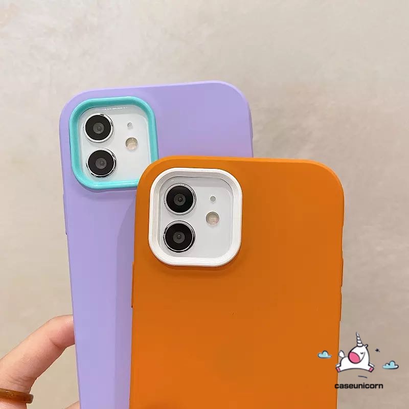 Soft Case Bumper Silikon Cair 3 in 1 Anti Jatuh Tahan Banting Untuk iPhone 11 12 13 pro Max XS XR XS Max SE 2020