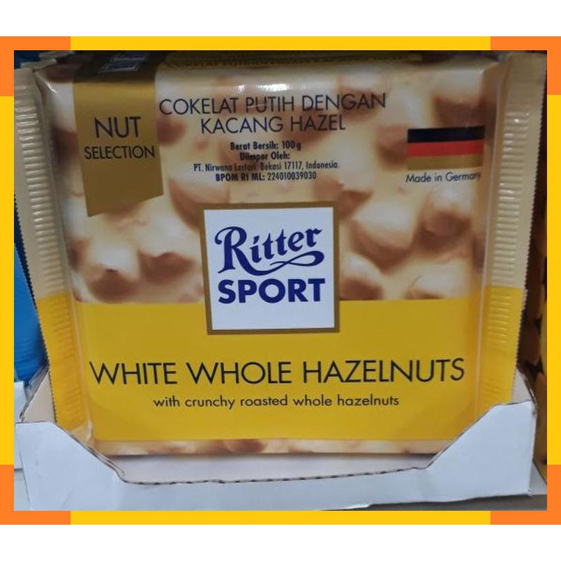 

Ritter sports nut selection white whole nuts coklat putih & hazel 100g