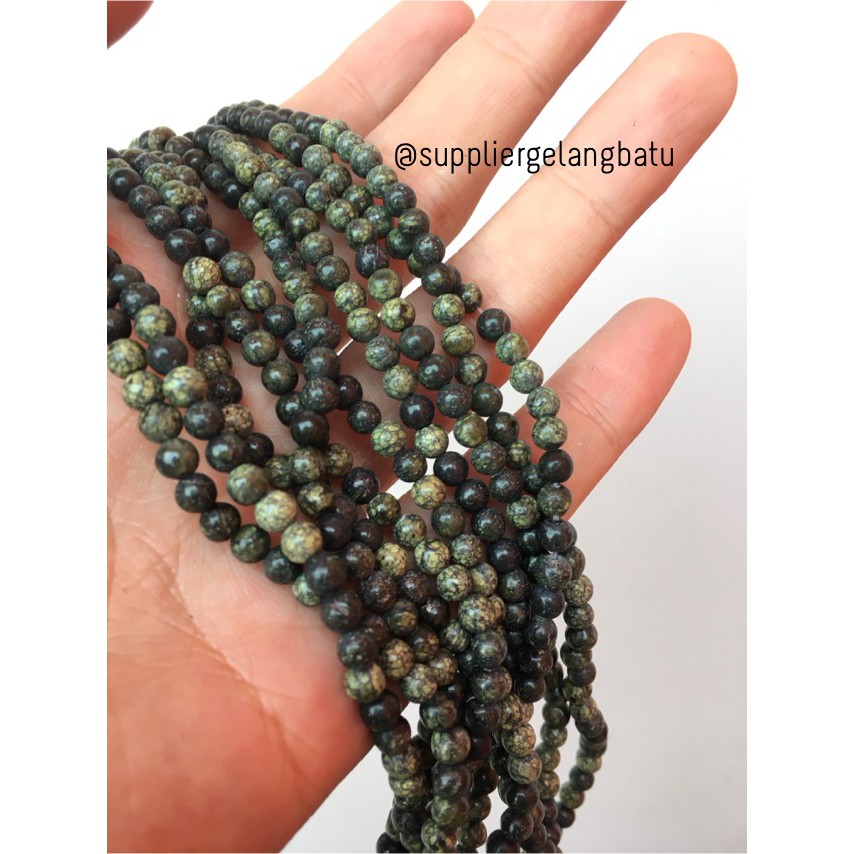 Black Jade 4mm magnetic bahan gelang kalung kesehatan premium akik craft fashion aksesoris supplier