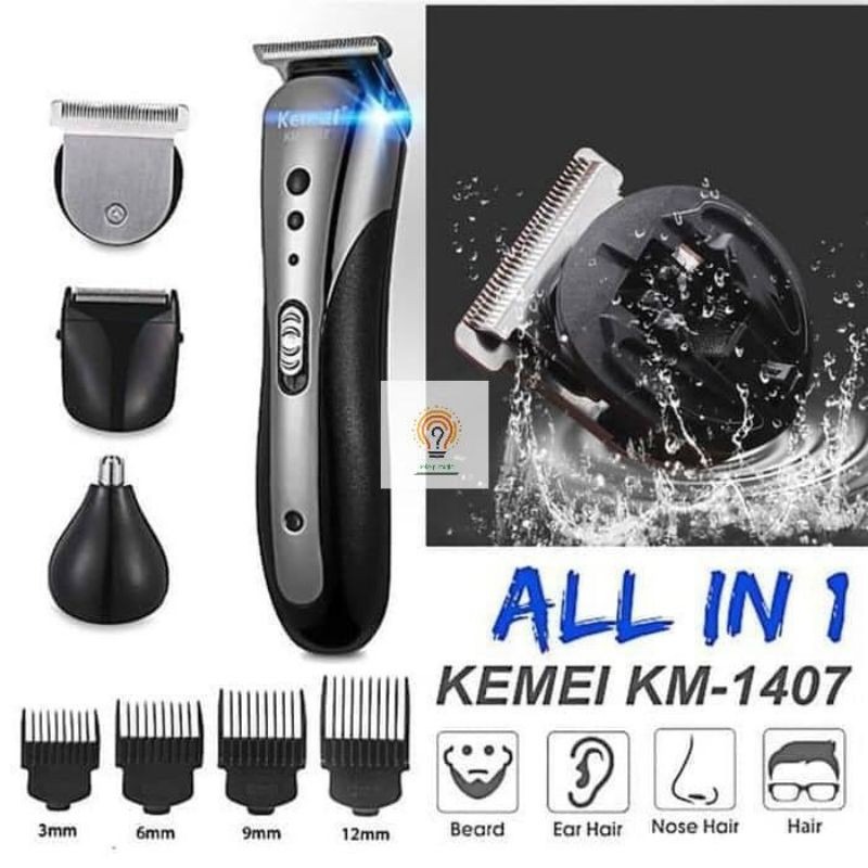 Alat Cukur Rambut Elektrik / Professional Hair Clipper 3 in 1 Kemei 1407&amp; 1419