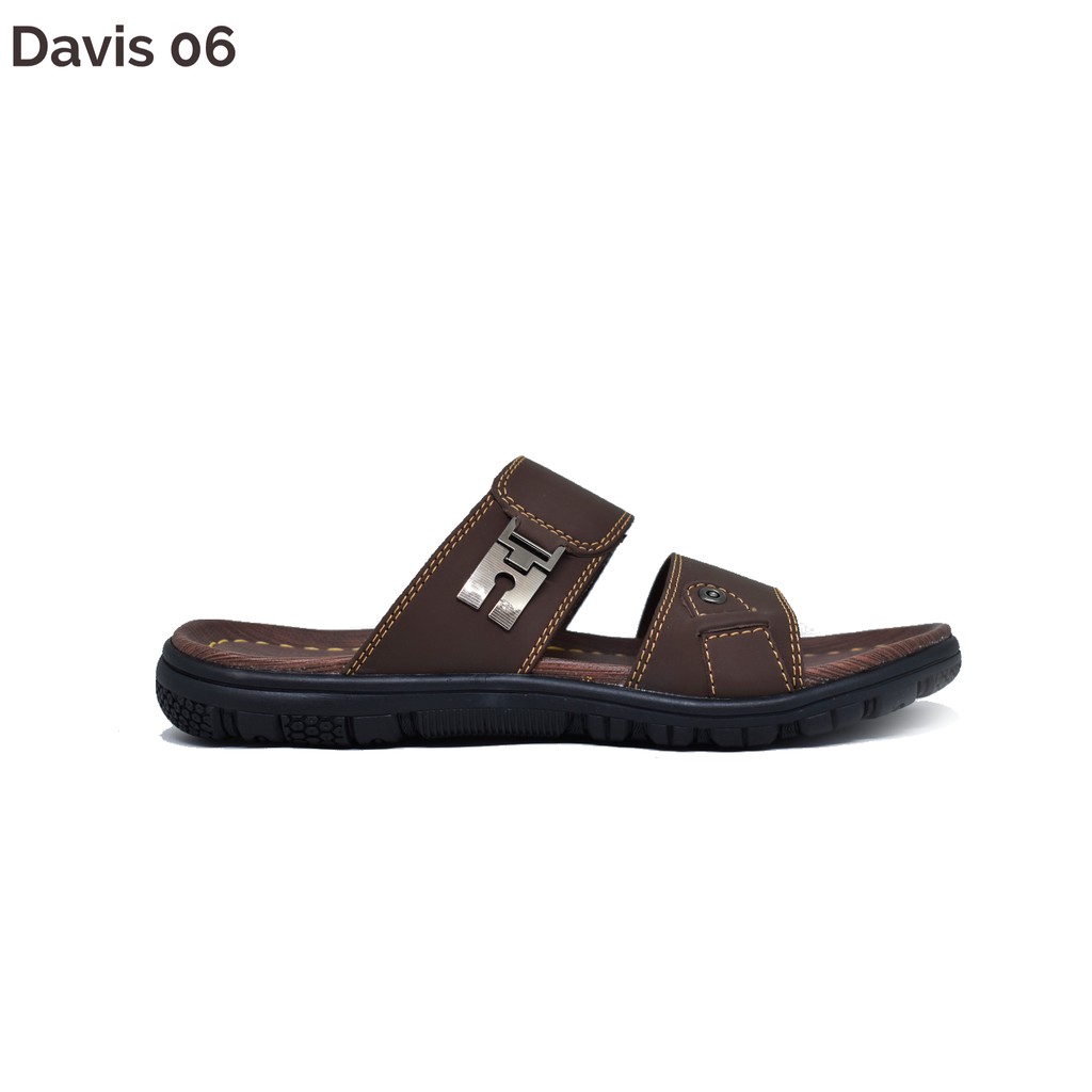 Sandal kulit davis 6 Sandal pria dewasa model slop nyaman dan milenial Upper kulit