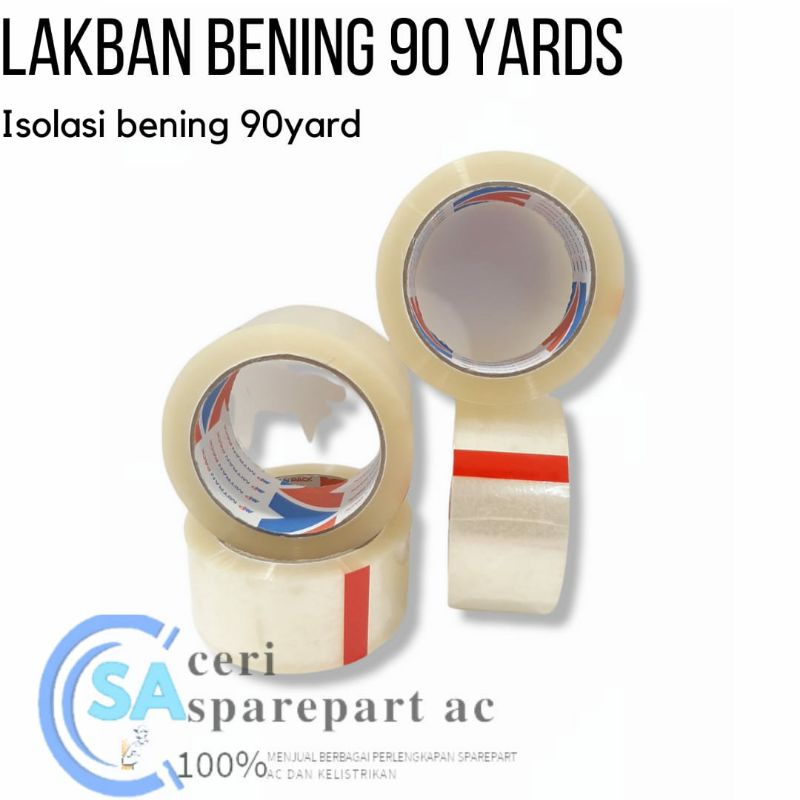LAKBAN ISOLASI BENING 90 YARD putih plastik
