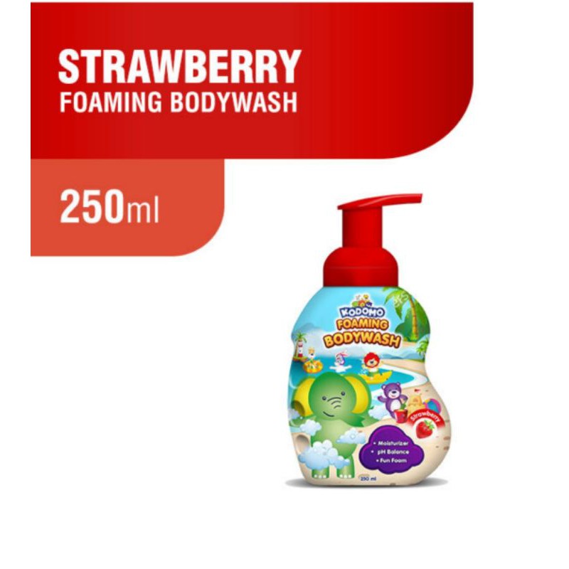 KODOMO Body Wash Botol Foaming Strawberry - 250ml
