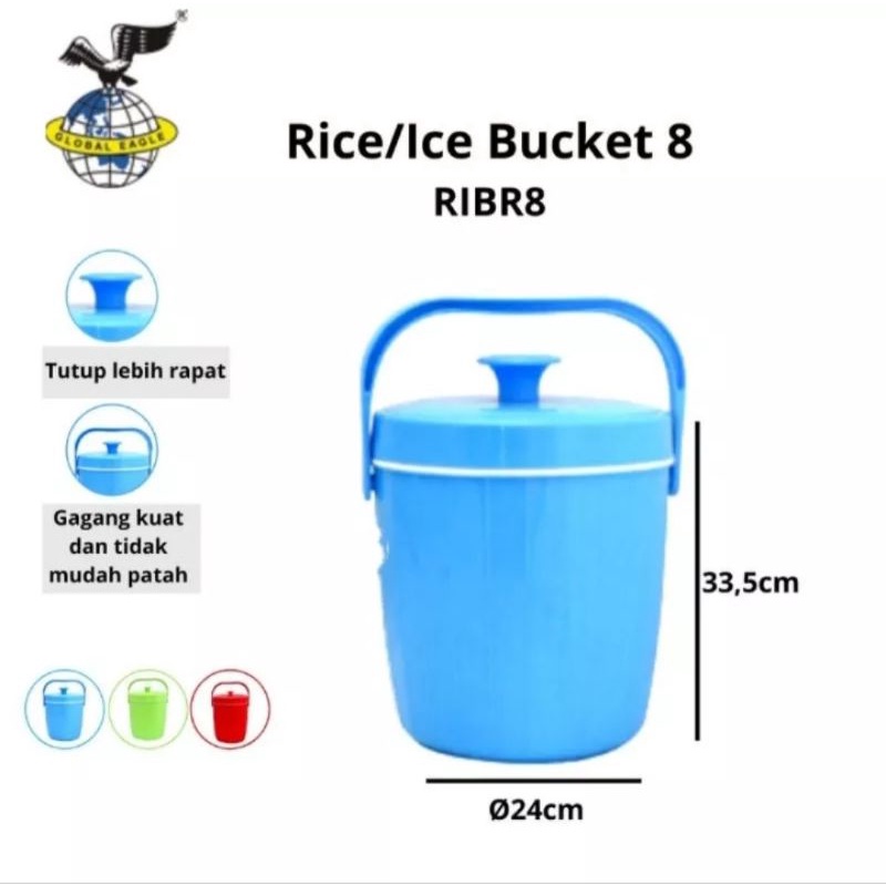 Rice Bucket / Ice Bucket / Termos Nasi / Termos Es Global Eagle free centong