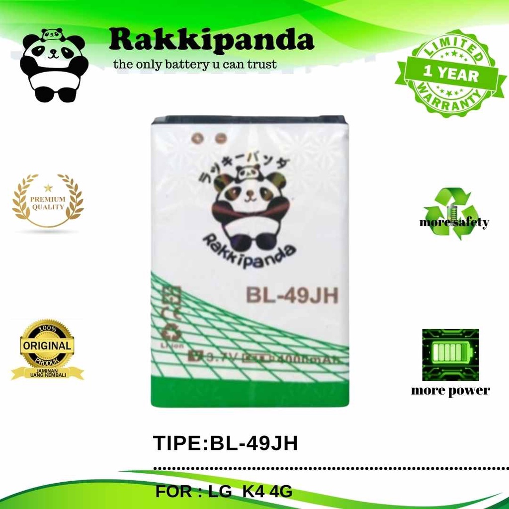(R/K)- Batre RakkiPanda - Baterai BL-49JH BL49JH BL 49JH LG K4 4G