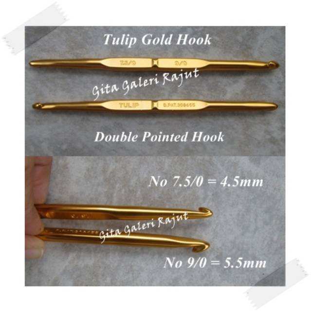 Jarum Rajut / Hakpen Tulip Gold / Hakken /Alat Rajut / Hakpen Gold