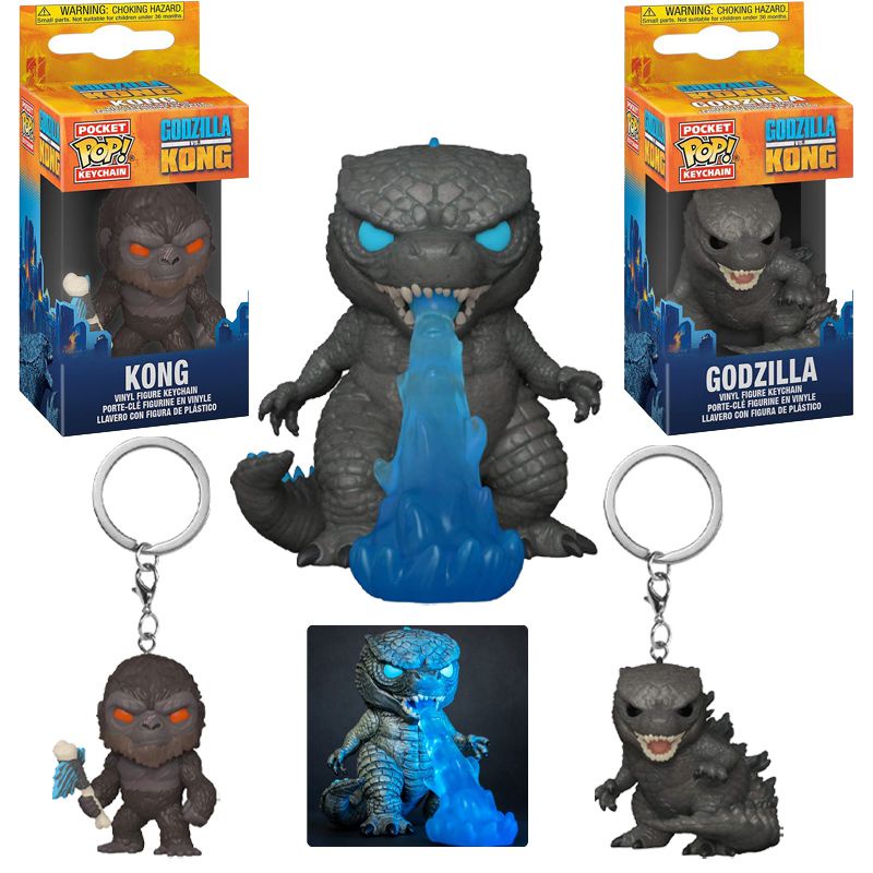 10cm Heat Ray Godzilla VS Kong Funko Pop Vinyl Action Figure Pendant Keychain Kid Toy