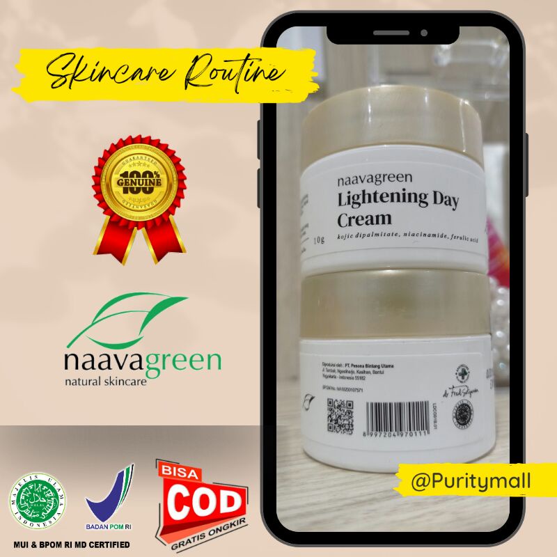 [TERMURAH] KRIM PAGI BRIGHTENING NAAVAGREEN
