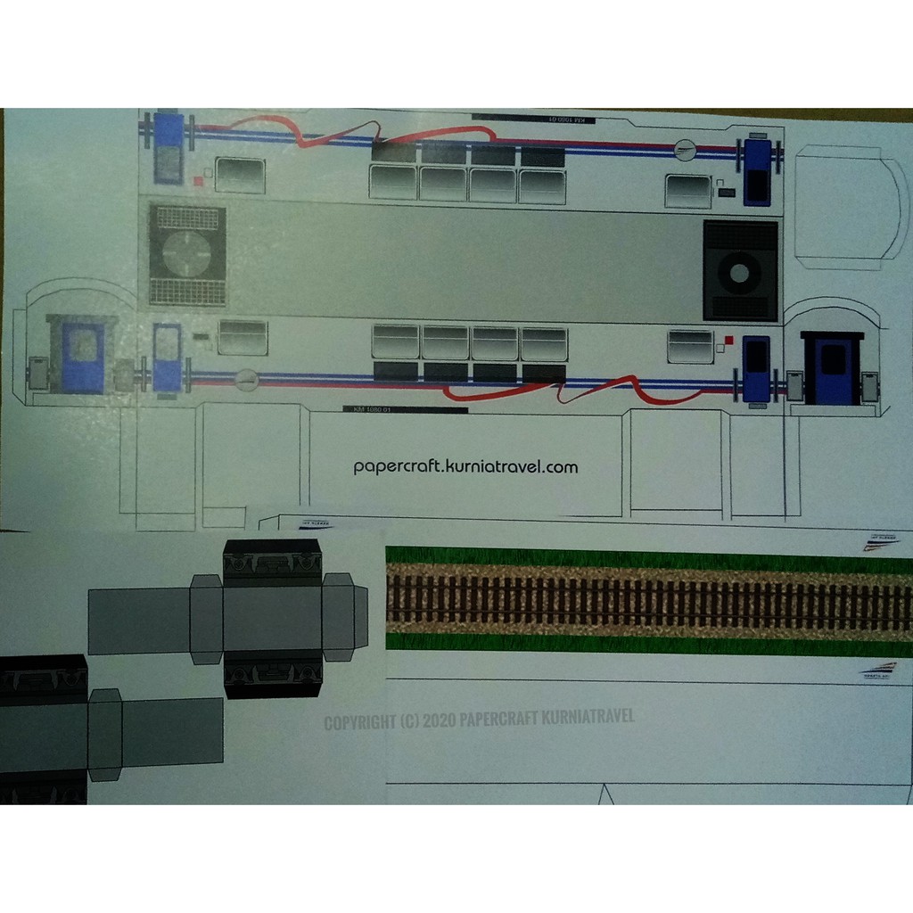 Pola Kertas Papercraft Kereta Pembangkit Livery Pecut