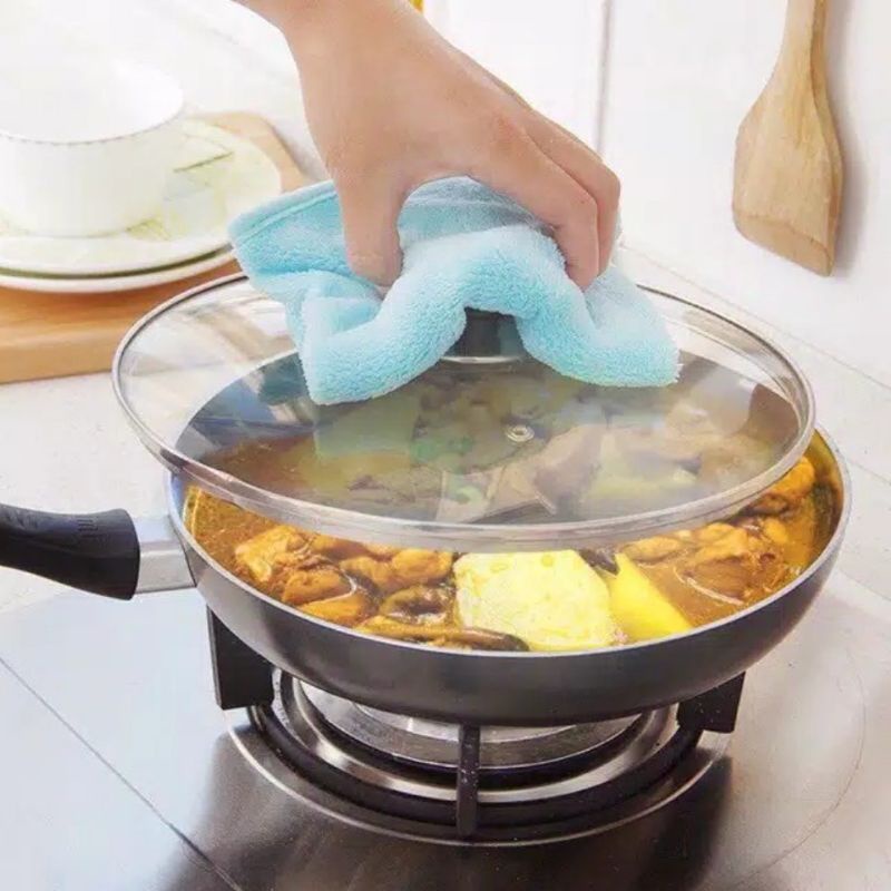 Lap Tangan Polos Bahan Handuk Microfiber Kain Lap Gantung Dapur Kamar Mandi