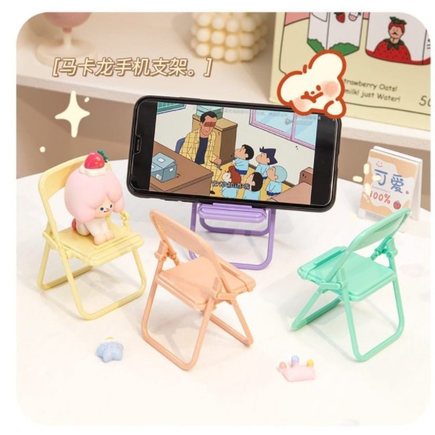 Stand Holder Hp Bentuk Kursi / Folding Chair Phone Holder Macaron